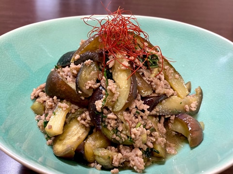 茄子と挽肉の大葉みそ炒め